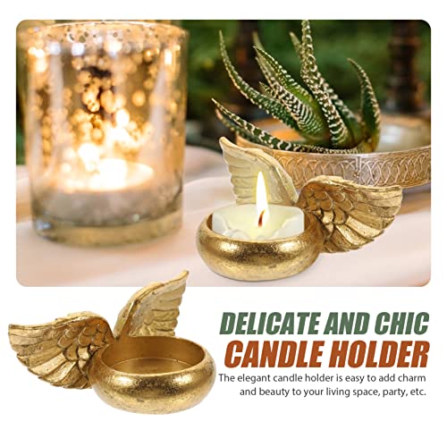 Besportble Vintage Decor 2Pcs Angel Wings Tealight Candle Holders Resin Votive Candle Holder Prayer Candle Holder Memorial Gifts For Family, Friend Home Decor #TOP4