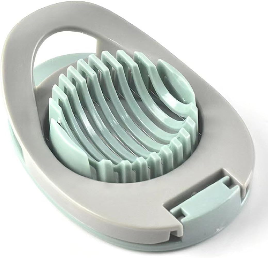 Egg Slicer with Stainless Steel Wire Egg Slicer, Multifunctional Egg Cutter for Evenly Slicing Boiled Eggs Ham Banana and Strawberry(Green)