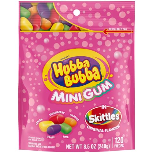 HUBBA BUBBA Minis SKITTLES Flavored Sugar Free Gum,...