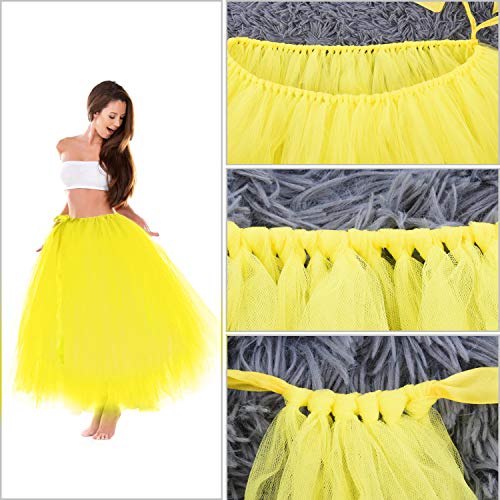 HB HBB MAGIC Yellow Tulle Table Skirt for Baby Shower Handmade Tutu Table Skirt Tableware for Rectangle or Round Table Wedding Birthday Party Decorations,1 Yard - Thumbnail 3