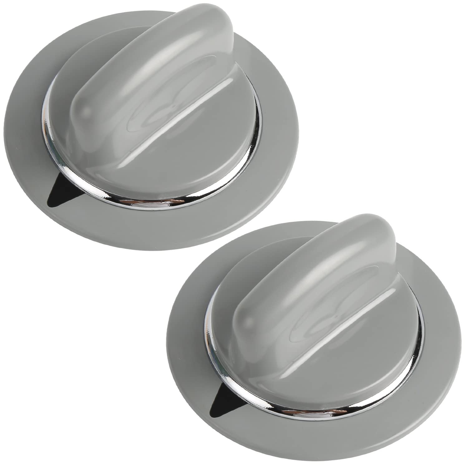 GE WE1M964 Timer Control Knob with Reinforced Metal Ring by Seentech- Exact for General Electric Dryer - Replaces: AP4980845 PS3487132 1811122 (Pack 2)