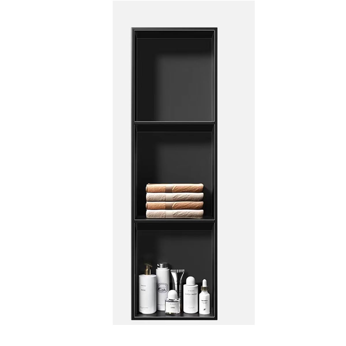 ZBJDX 3 Tier Wall Niche Bathroom Insert Shelf 304 Stainless Steel Recessed Shower Caddy Organizer Storage -Seamless Waterproof