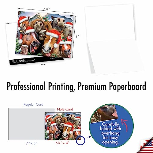 Image of The Best Card Company - 10 Blank Animal Christmas Note Cards - Assorted Bulk Holiday Cards for Men and Women, Fun Wildlife (4 x 5.12 Inch) - Merry Christmas to Zoo M6652XSB