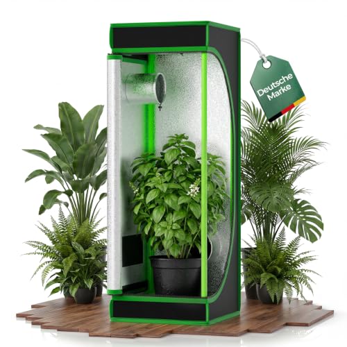 Kingpower Grow Zelt für Pflanzen Zuchtzelt Gewächshaus Box Zuchtschrank Garten Anzucht Gemüse Kräuter Grow Schrank Indoor Blumen klein Tomaten Hydro Green Größe:40 x 40 x 120 cm (01)