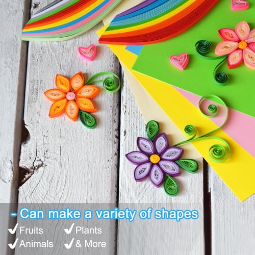 PATIKIL 390 x 7 mm Quilling Papierstreifen Papier Quilling, 300 Stück Origami Fröbelstern Papierstreifen Streifen Set für Kunst, DIY, Handarbeit, Weihnachten, Farbverlauf Rot