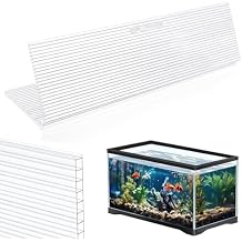 Sieral Aquarium Canopy Set Polycarbonate Greenhouse Panels 15.37 x 7.63 x 0.12 Inch for 5/10 Gallon Fish Tank Without Center Brace Aquariums Cover Fish Tank Lid, Clear