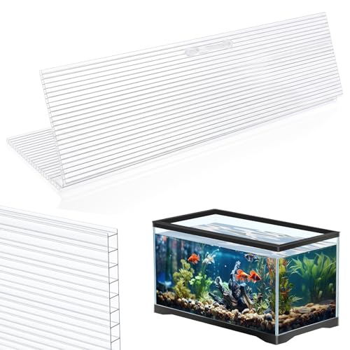 Sieral Aquarium Canopy Set Polycarbonate Greenhouse Panels 29 x 11.38 x 0.24 Inch for 20/29/37 Gallon Fish Tank Without Center Brace Aquariums Cover Fish Tank Lid, Clear