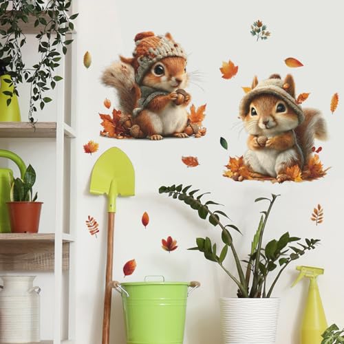 Vinilos decorativos de ardilla acuarela para pared miniatura 3