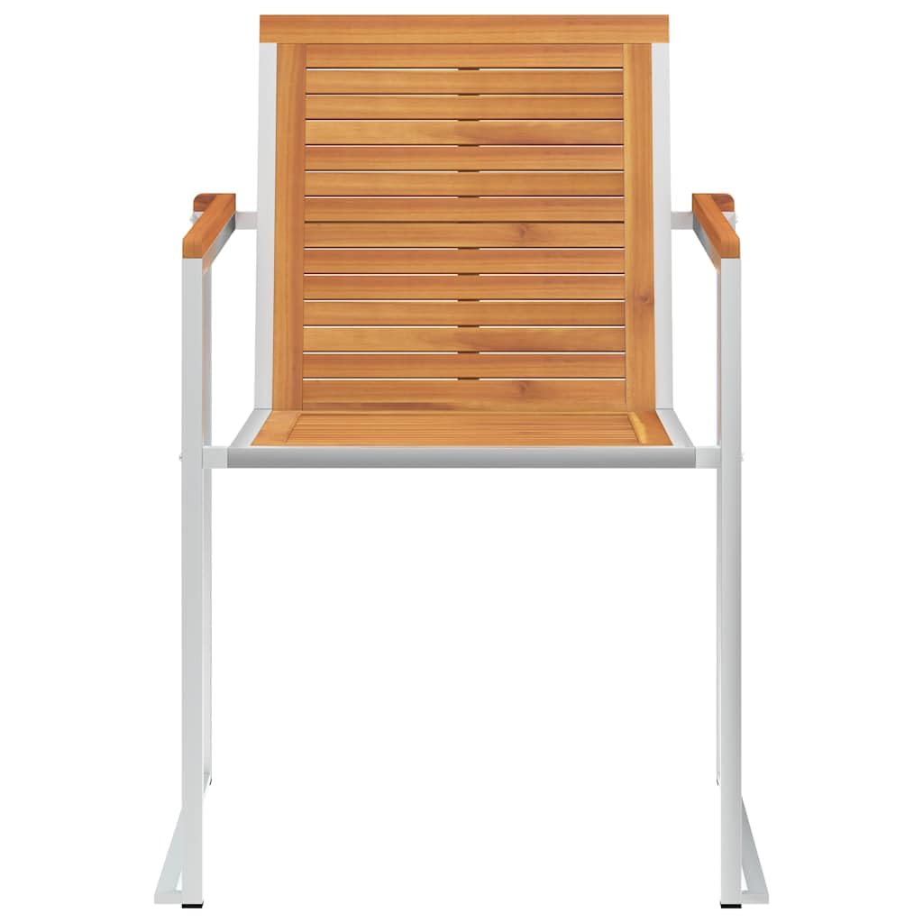 Krzesła ogrodowe z poduszkami, 2 szt. lite drewno akacjowe i stalowe, do ogrodu, na zewnątrz
