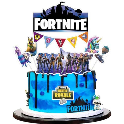 Game Cake Toppers 12PCS Battle Cupcake Toppers set Video Game Cake Decorations Party Supplies for Kids Adults Girls Boys