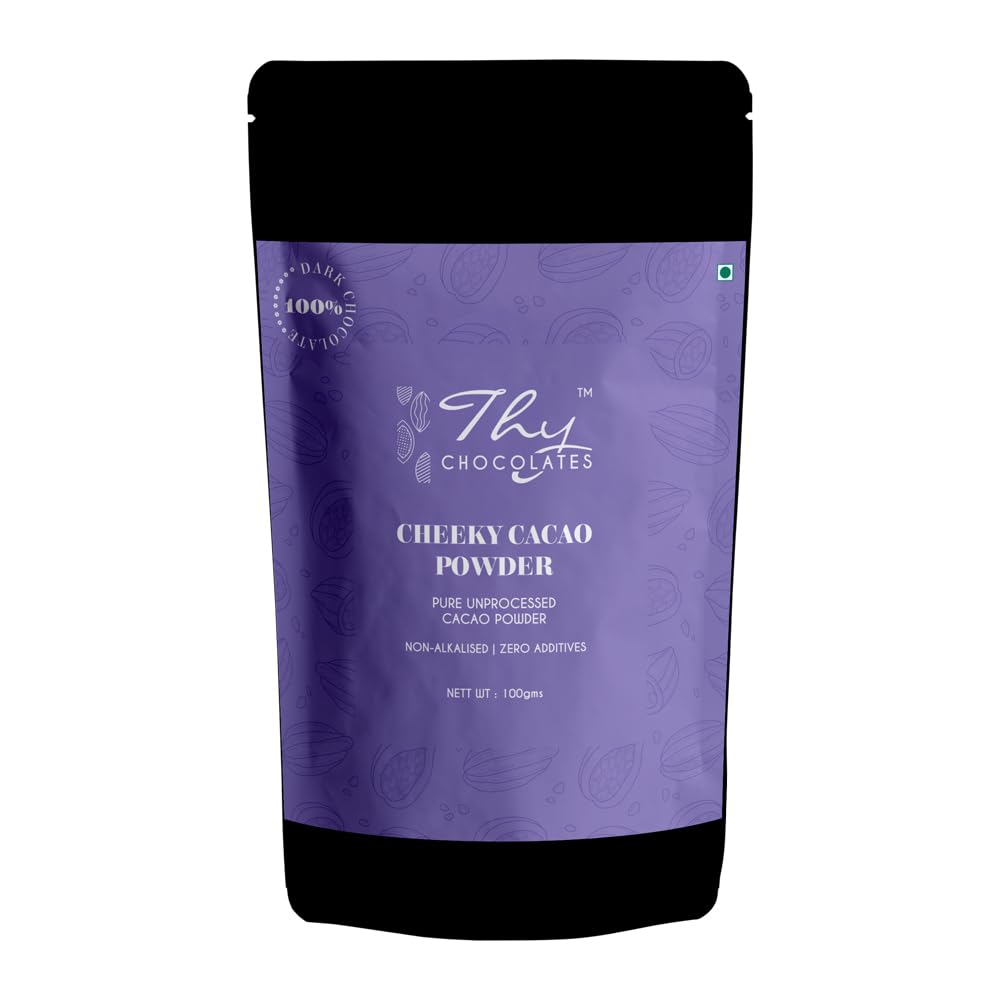 Thy Chocolates Cheeky Cacao Powder – 100% Pure, Natural Non-Alkalised | Single-Origin Indian Cacao | Unsweetened | No Additives | pack of 2100g-image-36