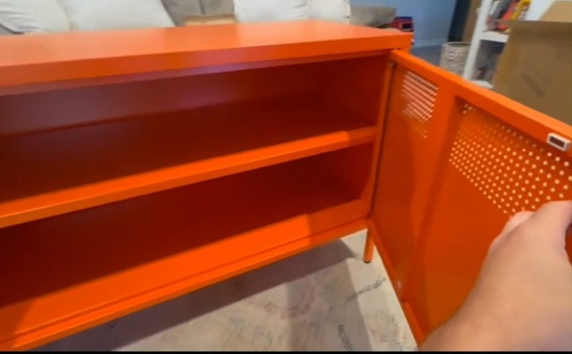 Amazon.com: Washsemba 2 Door Accent Cabinet,Orange Metal Storage