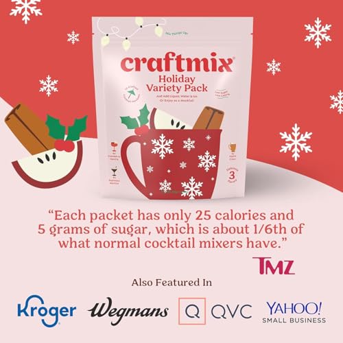 Image of Craftmix Holiday Variety Cocktail Mixers & Mocktail Drink Mix, 12 Pack