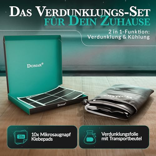 Sonnenschutzfolien Domar für vollständige Fensterverdunkelung