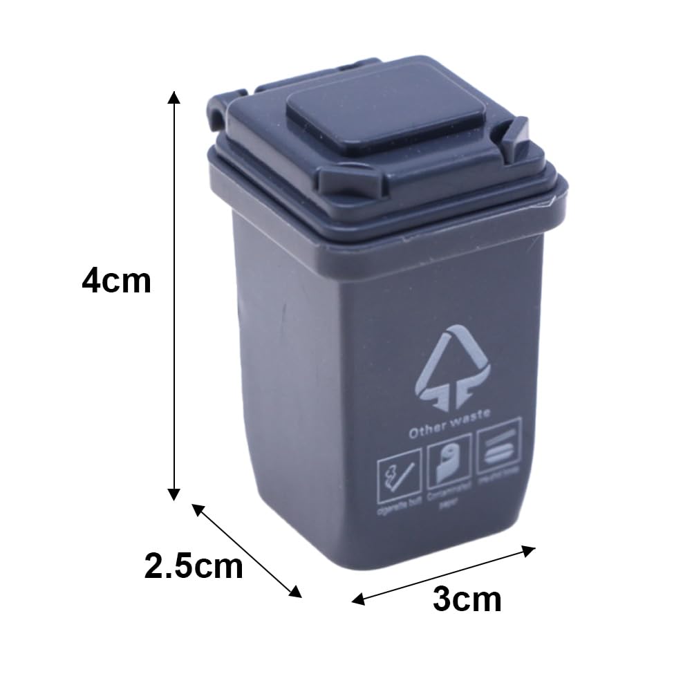 5 Piezas Bote De Basura Pequeño, Juguete De Botes De Basura para Camión De Basura, Botes de Basura en Miniatura con Tapas Abiertas, Mini Cubo de Basura, Mini Cubo de Basura para Niños