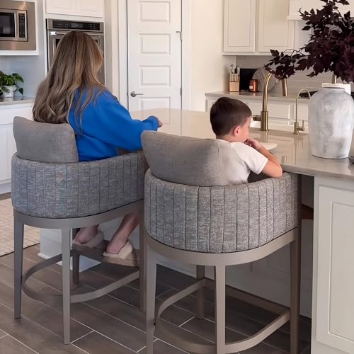 Image of PURPLE LEAF Counter Height Bar Stools Straight Leg Set of 2, Champagne