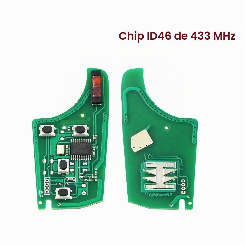 2Botones Mando a Distancia 433Mhz Opel Adam Astra J Zafira C Mokka Insignia | ID46 PCF7937E Chip , 2 Botones , Llave funda de coche