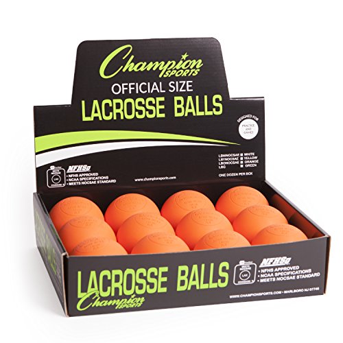 Champion Sports Colored Lacrosse Balls: Orange Official Size Sporting Goods Equipment For Professional, College & Grade School Games, Practices & Recreation - Ncaa, Nfhs And Sei Certified - 12 Pack #TOP4