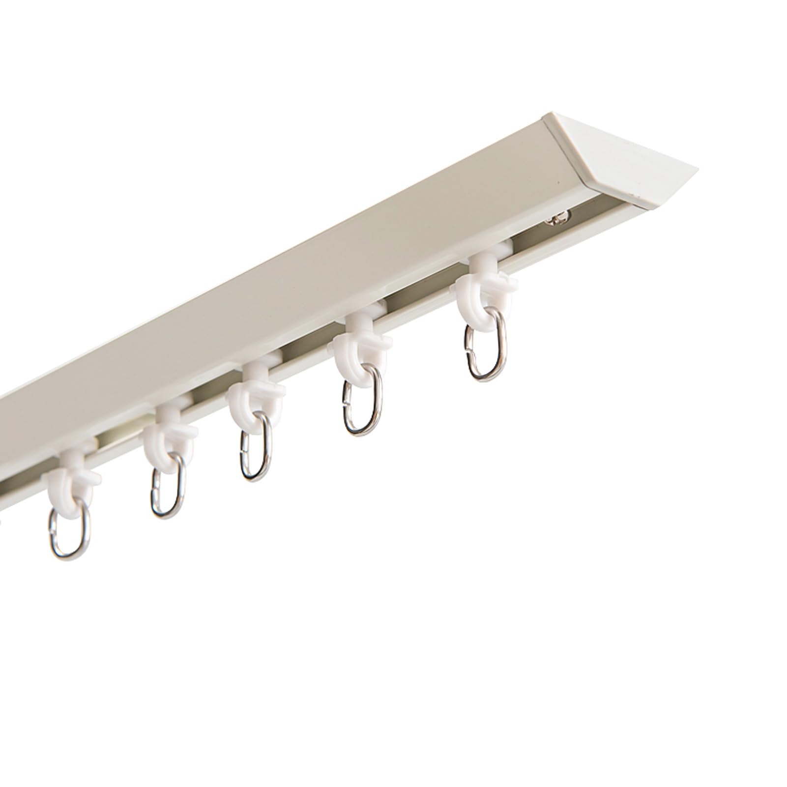 Rail Rideaux Plafond, Tringle à Rideaux en V Forme, Séparateur de Pièce en Aluminium pour Salon/Chambre à Coucher (Color : White, Size : 5m/16.4ft)