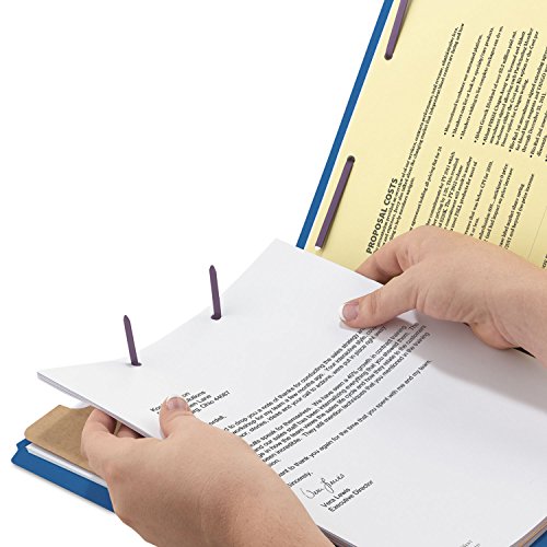 Smead Pressboard-Klassifizierungsmappe, mit SafeSHIELD-Verschlüssen, 1 Trennwand, 5,1 cm Erweiterung, legale Größe, dunkelblau, 10 pro Box (18732)