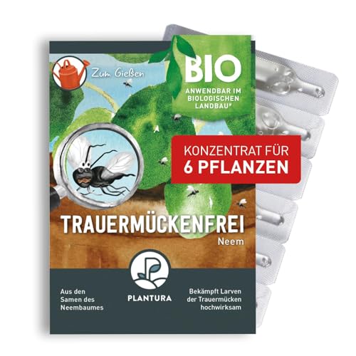 Plantura Bio-Trauermückenfrei Neem hochwirksames Gießmittel gegen Trauermücken aus Neem 15 ml für ca. 6 Pflanzen