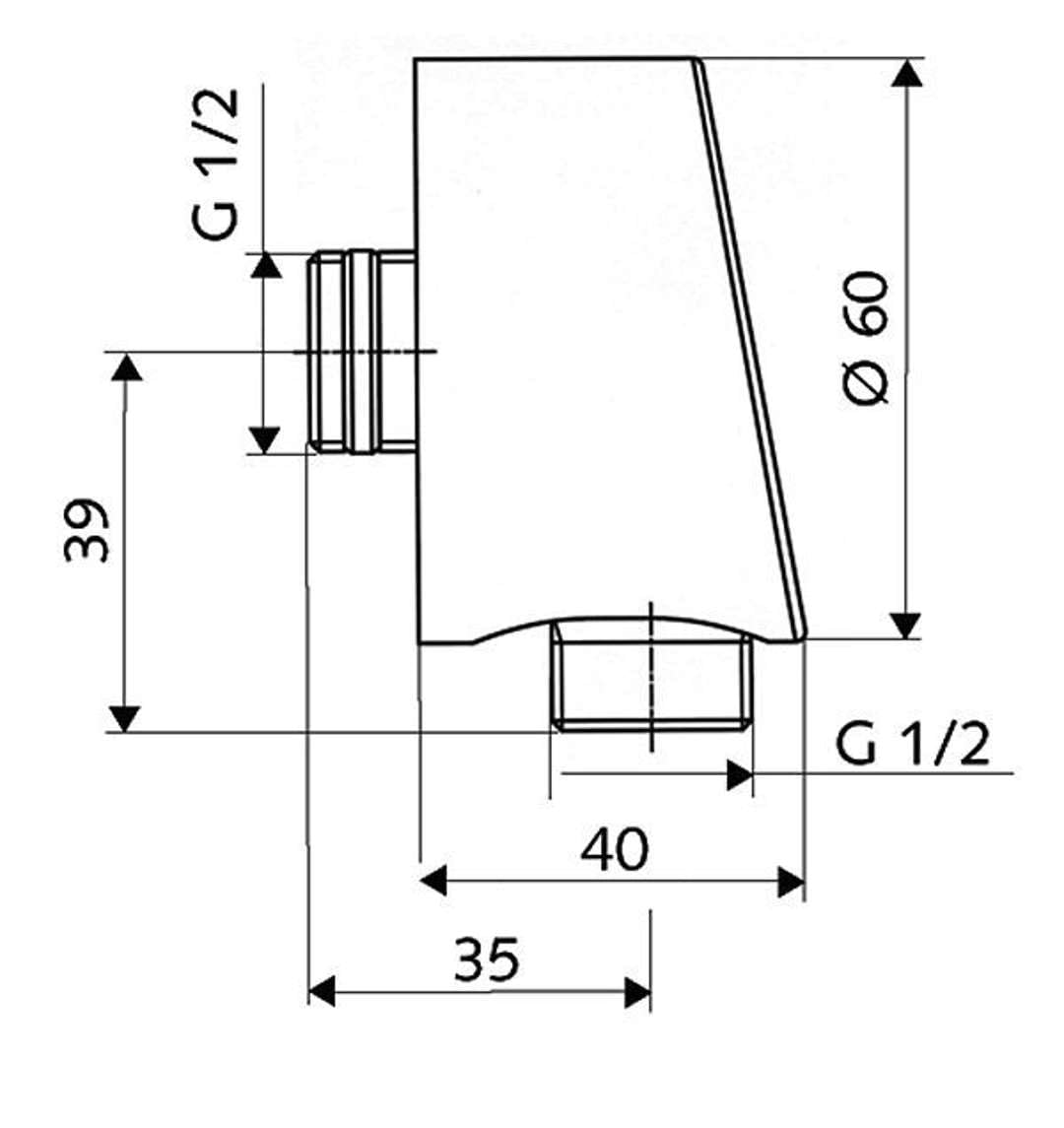 Schell 064690699 PURIS - Arco de conexión para pared (rosca de conexión autosellante, válvula antirretorno DN 15 G 1/2 AG cromada)