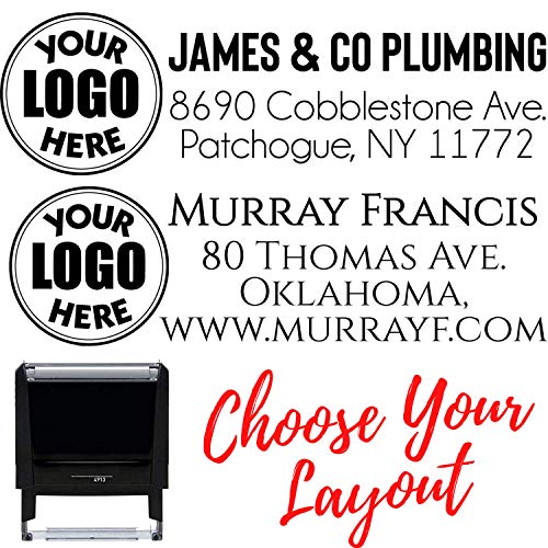 Custom Logo Stamp Custom Image Stamper Personalized Stamp Business Logo Stamp Business Logo Or Image 7/8" X 2-3/8" (Purple) #TOP2