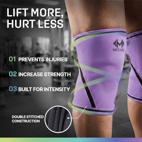 Image of Modvel Strength 7mm Knee Sleeves (Pair) for Weightlifting & Powerlifting (USPA, IPL Approved) | High-Performance Knee Compression Support For Squats, Weight Lifting - Men and Women