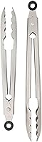 KitchenAid Stainless Steel Kitchen Tongs Set of 2 - Utility & Serving with Scalloped Grip, Dishwasher Safe, Lifetime Warranty