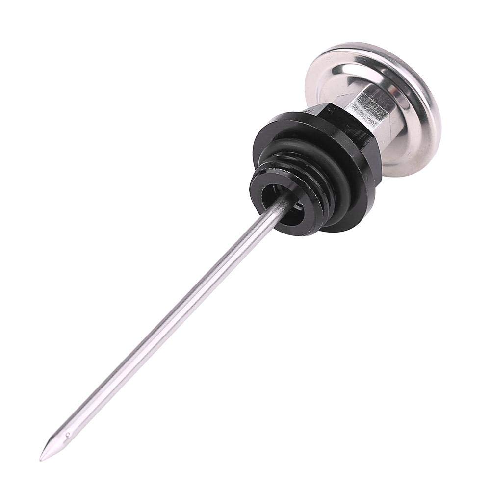 Astina dell'olio del motociclo Astina di livello dell'olio in lega di alluminio Indicatore di livello con termometro per motocicletta (Black)