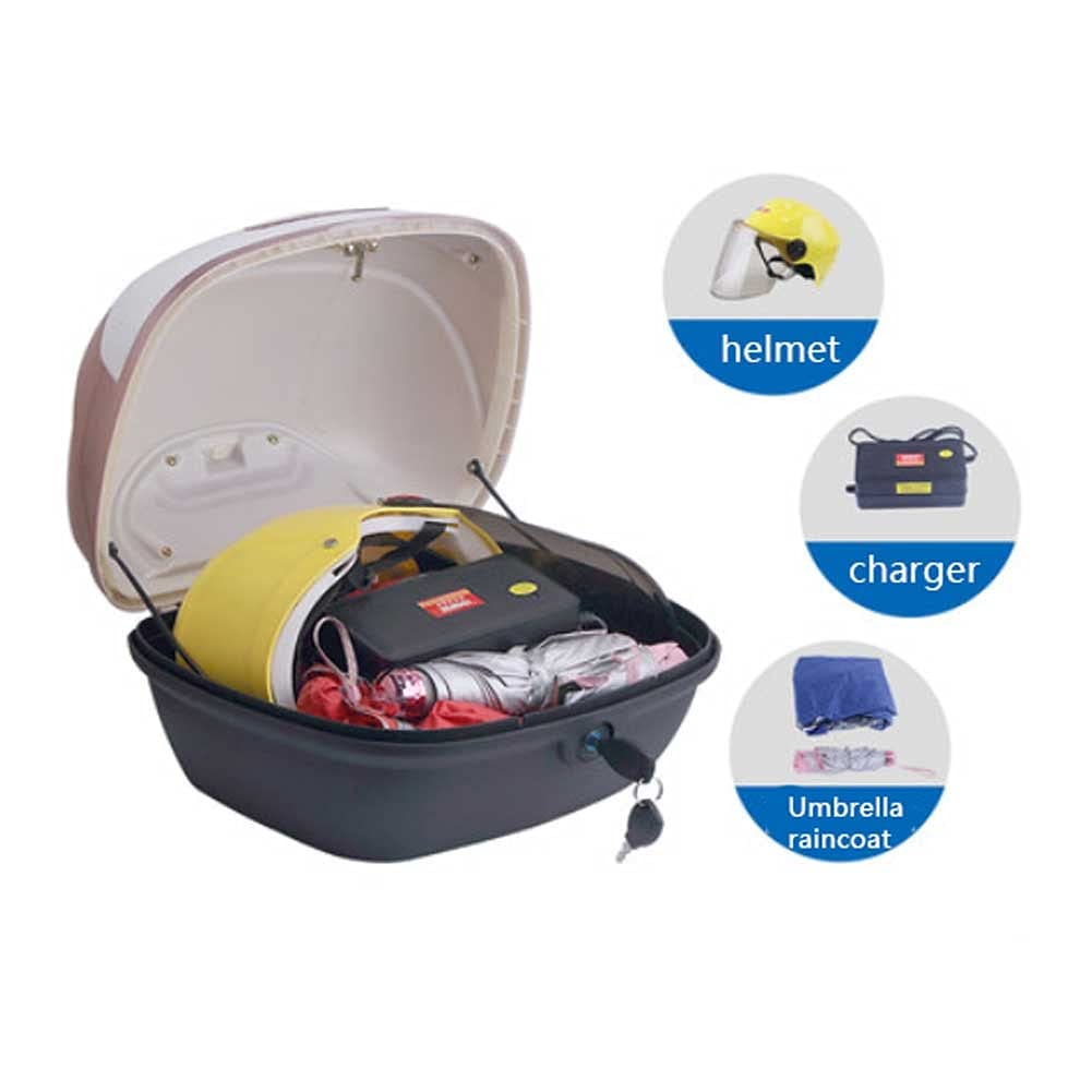 Baul Moto Universal Maleta Moto 30L Motocicleta Tronco Cascos Motocicleta Top Caja De Tiempo Caja De Guardaequipaje Caja De Cola De Bicicleta Reflector (Color : D)
