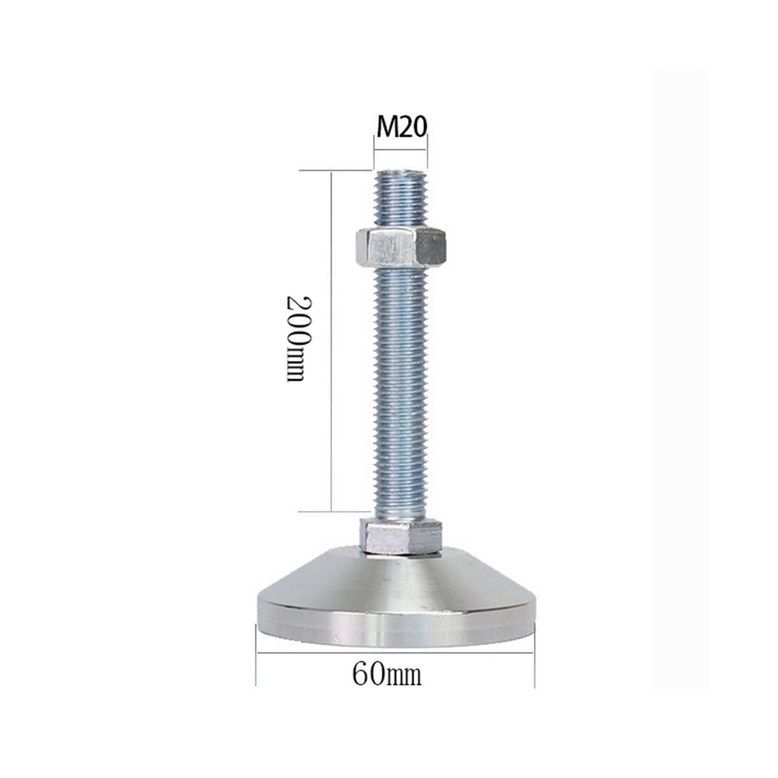 Piedini A Vite Di Livellamento, Livellatore A Pedale Regolabile Da 3,15" In Acciaio Al Carbonio For Impieghi Gravosi Nichelato For Macchinari For Mobili, 4 Pezzi (Size : D80*M20*L50mm)