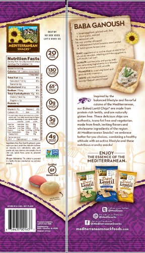 Mediterranean Snacks Rosemary Baked Lentil Chips 4.5-ounce (Pack of 12)