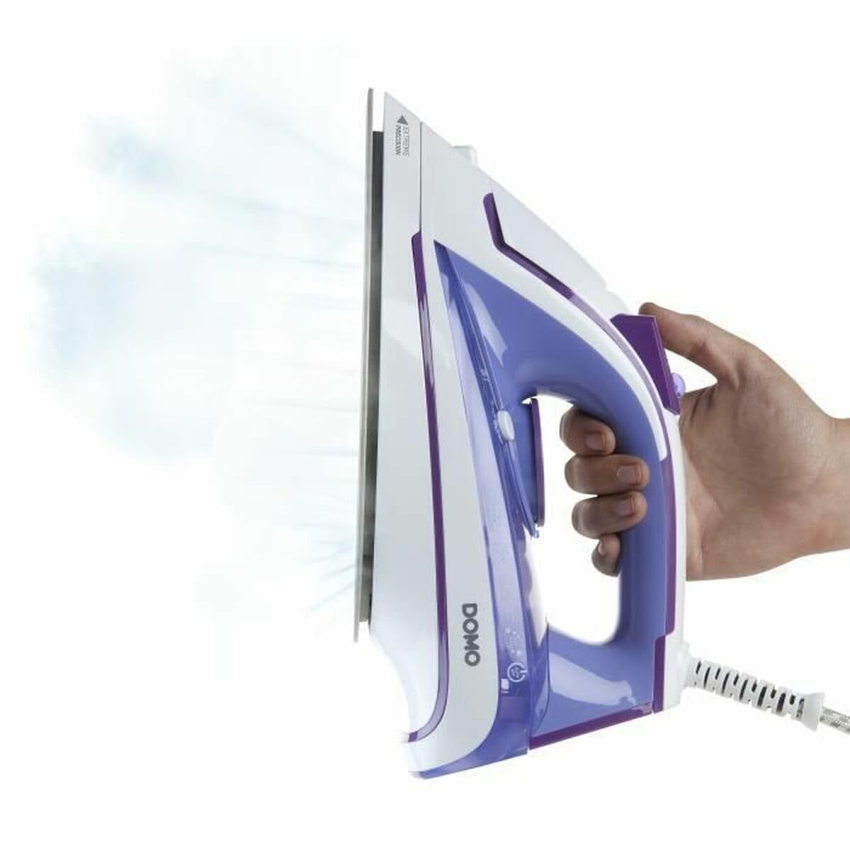 Domo DO7052S - Plancha (Plancha a vapor, Suela de cerámica, 120 g/min, Color blanco, 40 g/min, 0,3 L)