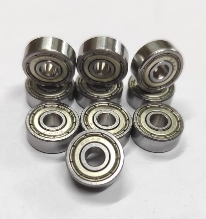 624ZZ Deep Groove Ball Bearings Skateboard Bearings Dust Proof of Double Steel Cover Bearings 3D Printer or Robotics or DIY Projects Fitness Equipment Electrical Motors etc 624Zz 4x13x5mm (10pc)(10)