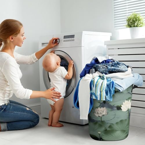 Panier à linge pliable avec lys noirs pour salle de bain - 8