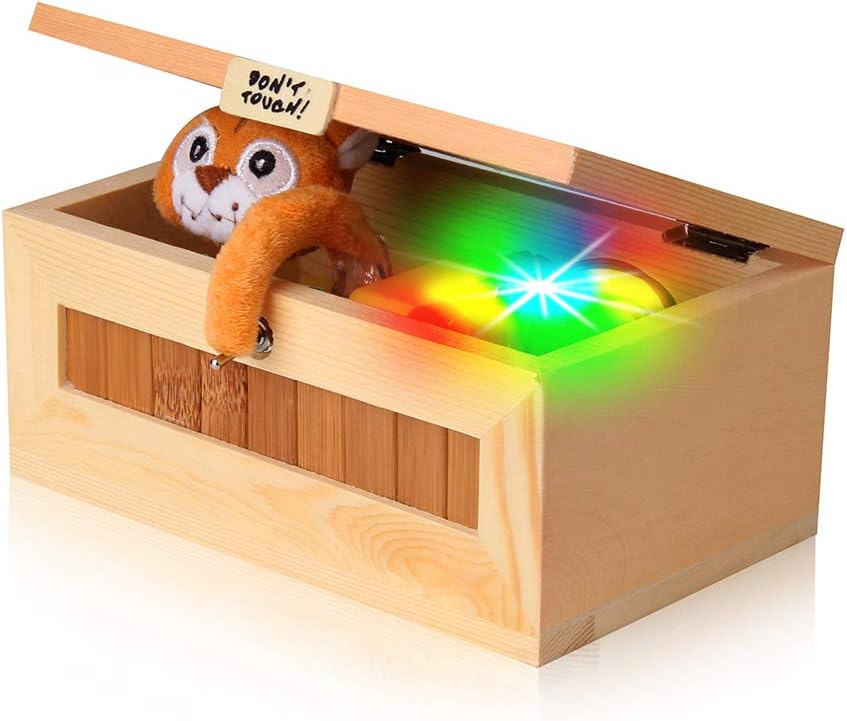 Don't Touch Box with Tiger Cute Tiger Surprise Useless Box Fully Assembled Toy for Adults and Children