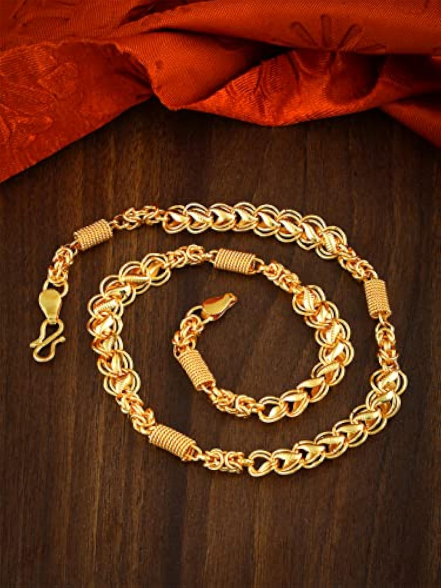 Stylish 1g Gold Stainless Steel Chain for Men
