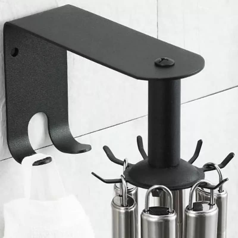 Kitchen Utensil Rack Multi-Function Rotating Space Wall Hook-Mounted Spice Storage Rack Storage Cabinet Upward Storage, 1