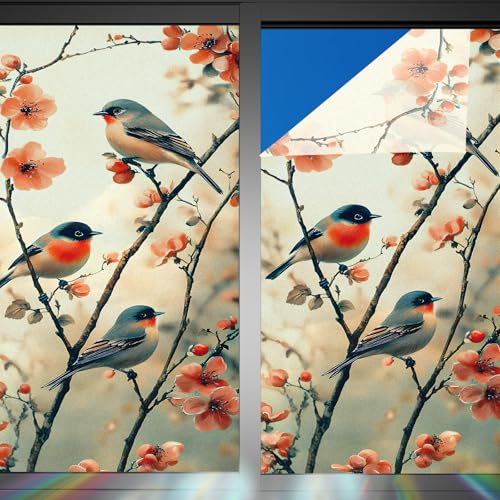 Vinilo decorativo para ventana con diseño de aves miniatura 2