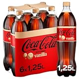 Coca-Cola zero sugar Vanilla Cola – zuckerfreies, kalorienfreies, koffeinhaltiges Erfrischungsgetränk mit Vanille-Geschmack – 6x 1,25L Einweg PET Flaschen – Vorratspack