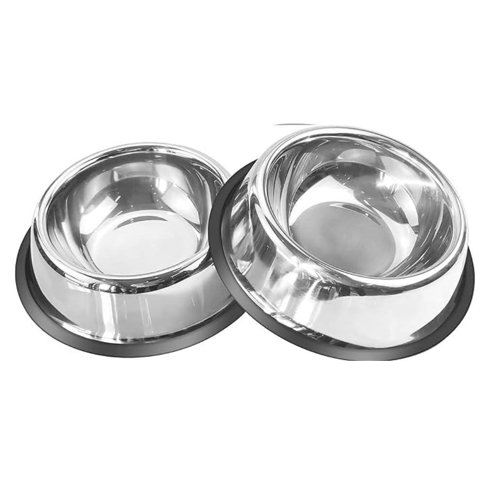 Chullbull Pet Products Stainless Steel Cat Food and Water Bowl(Round), Non-Skid Rubber Ring, Small Cat/Dog Feeding Bowl Steel (200 ml, Silver, Extra Small),Cat Feeder, Portable (Pack of 2) (B0CK5T3BB3) Amazon Price History, Amazon Price Tracker