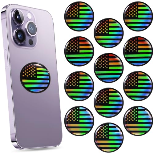 Image of Zonon 18 Pieces Emf Stickers Emf Blocker for Cell Phone Equipment Neutralizers Devices Accessories for Laptops Computers(Flag Style)