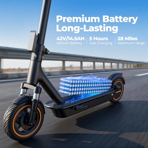 Image of NAVIC Adult Electric Scooter, Folding E Scooter with 350W /500W /750W Powerful Motor, 8.5 inch /10 inch /14'' Solid Tires, 22 /19 /16Mph, 19-31 Miles Max Range, Commuting Scooters with Dual Brakes System, APP