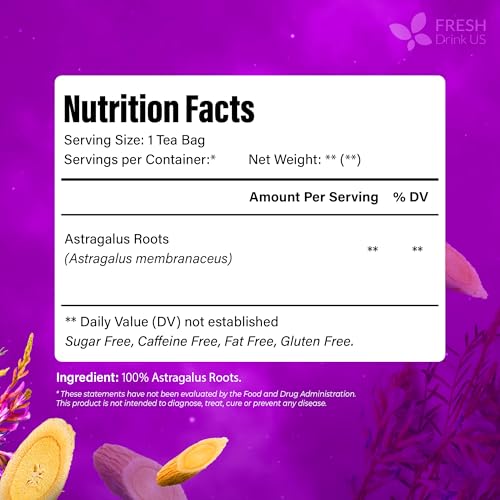 Image of FreshDrinkUS, Premium 16oz Dried Astragalus Root Slices - 100% Natural Astragalus Root for Herbal Tea & Traditional Beverages - Natural, Clean Cut, No Additives. No Preservatives. Vegan