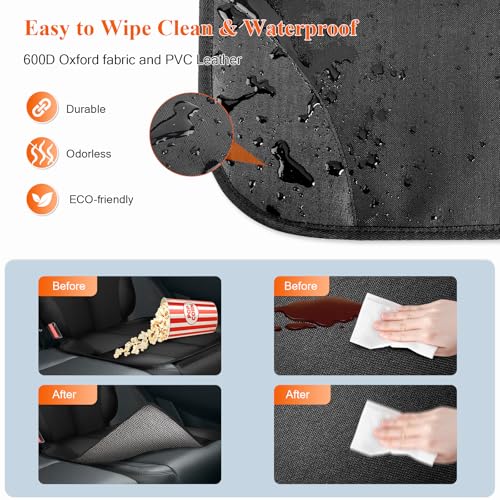 Image of Car Seat Protector for Child Car Seat, 600D Fabric Safe Car Seat Cover with Upgraded Non-Slip Backing, Waterproof Seat Protector Under Baby Car Seat with Thick Padding for Car Back Front Seat