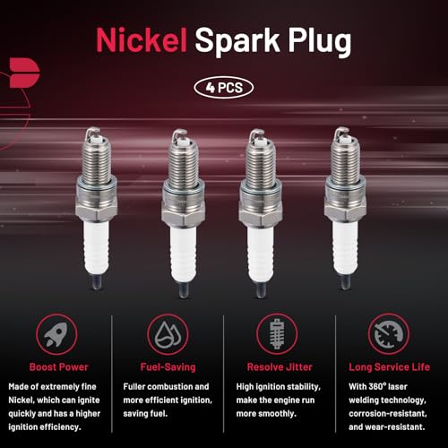 Image of BDFHYK 5531 Spark Plugs Compatible with Honda Compatible with Kawasaki for Suzuki for Triumph Universal Motorcycle Spark Plugs Replacement for DPR6EA-9 Set of 4