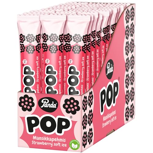 Panda ® Pop | Barra de regaliz rellena de helado suave de fresa | Regaliz suave y delicioso con fresa suave en el interior | Sabor y tamaño perfectos | Vegano | Paquete de 36 barras de 22 g x 36