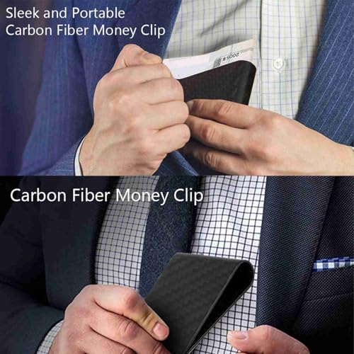 Portfel z Klipsem na Pieniądze z Włókna Węglowego Ultralight Business Money Cash Clip Cards Credit Clamp Wallet Przenośny Wizytownik dla Kobiet Mężczyzn