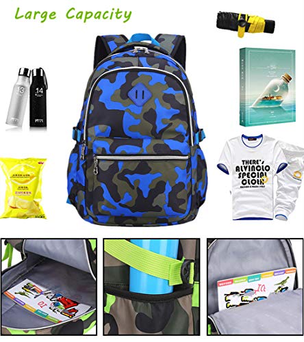 Image of Ladyzone Camo School Backpack Lunch Box Set Lightweight Schoolbag Travel Camp Outdoor Daypack